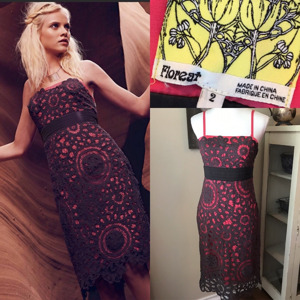 anthropologie pink and gray dress